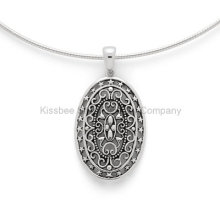925 Sterling Silver Set Jewelry Antique Pendant Vintage Style (KP3009)
